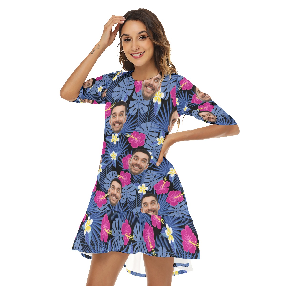 Custom Face Women's Hawaiian Dress For Holiday