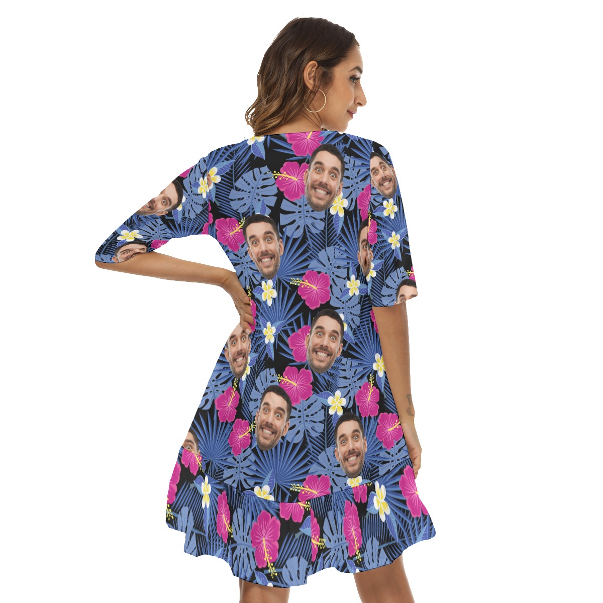 Custom Face Women's Hawaiian Dress For Holiday