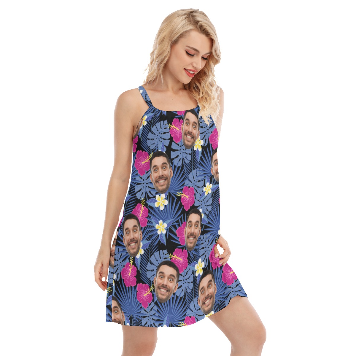 Women's Hawaiian Summer Dresses With Faces Personalized