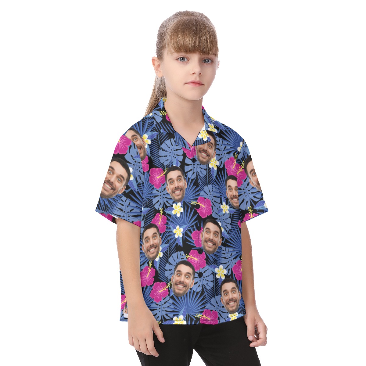 Kid's Hawaiian Shirt With Face Custom