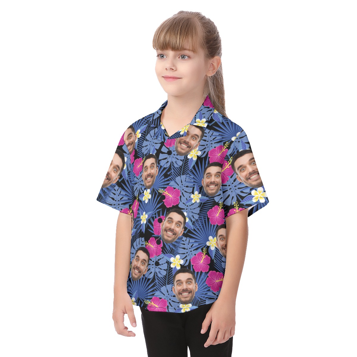 Kid's Hawaiian Shirt With Face Custom