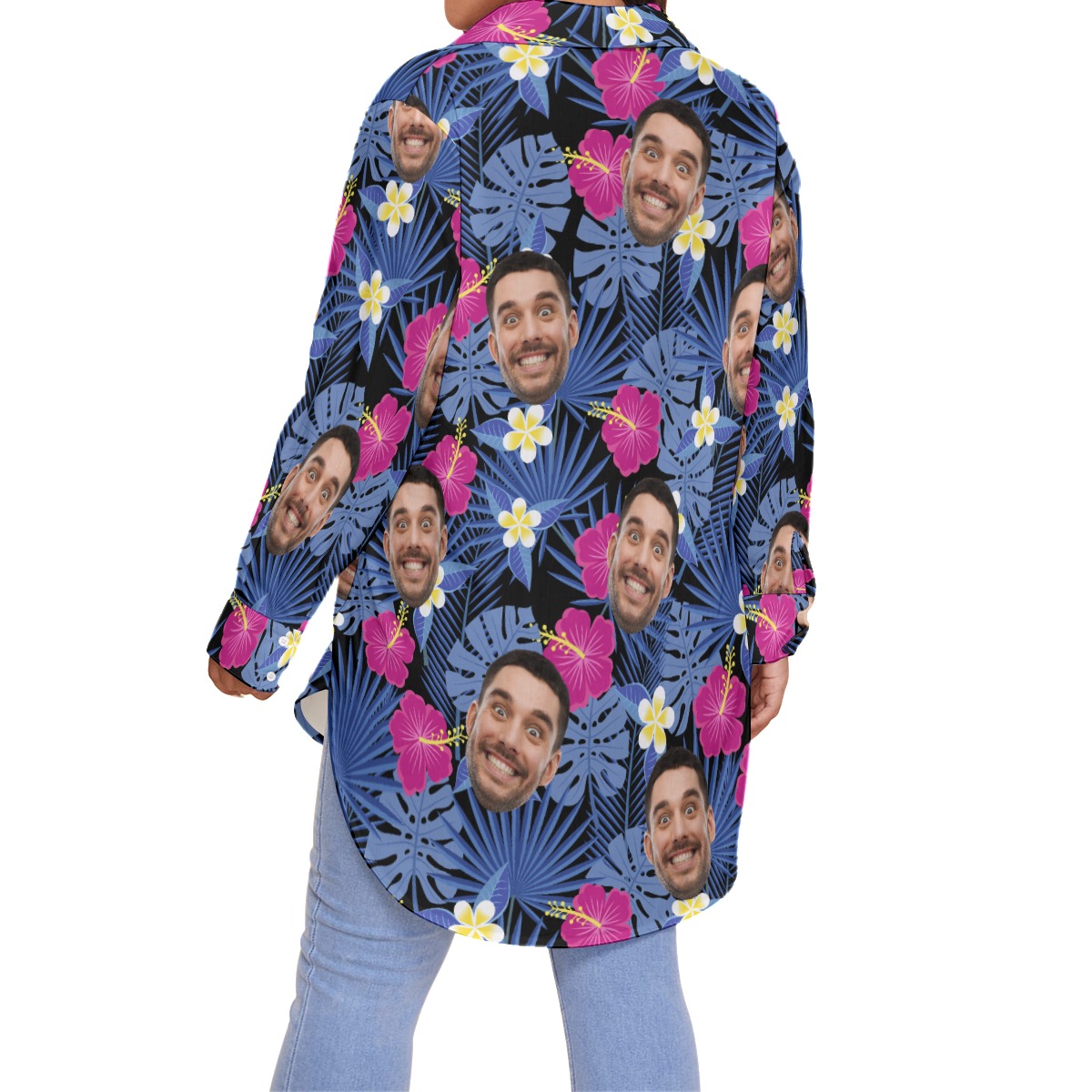 Women's Custom Face Hawaiian Plus Size Shirt
