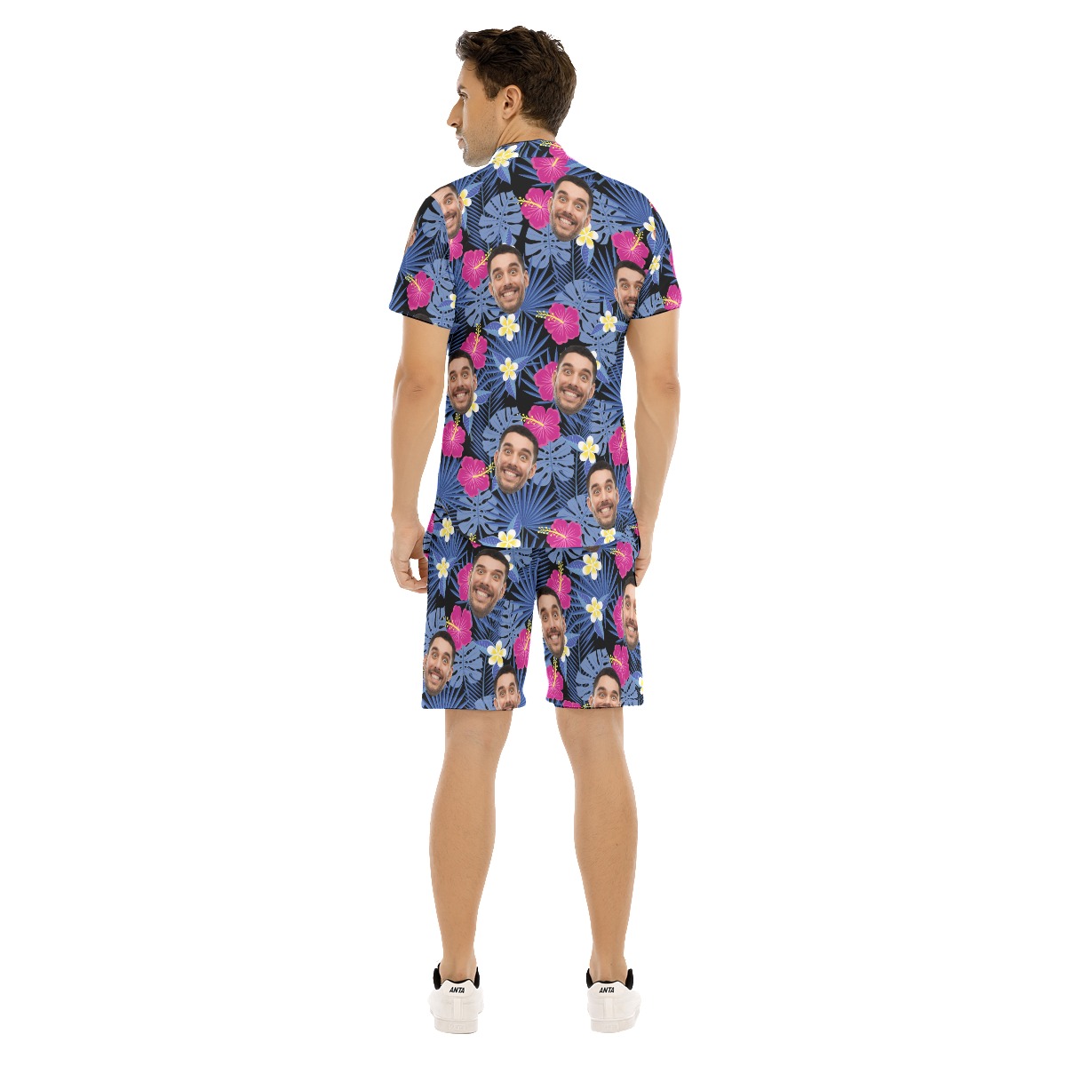 Men's Custom Face Hawaiian Outfits Purple