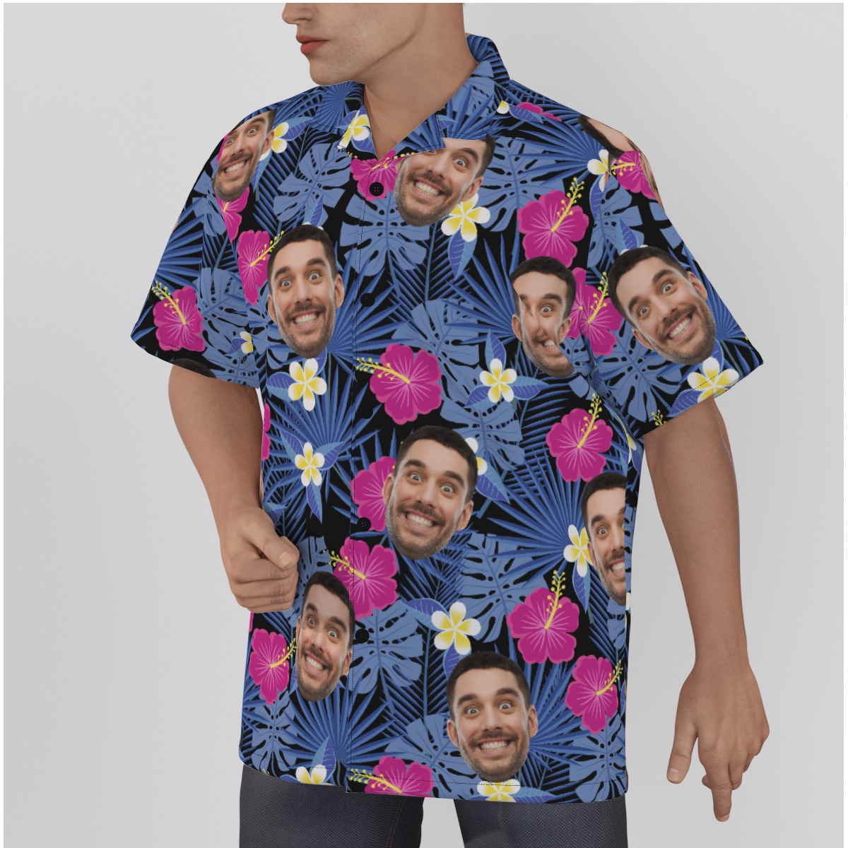Purple Custom Hawaiian Shirt With Face For Men