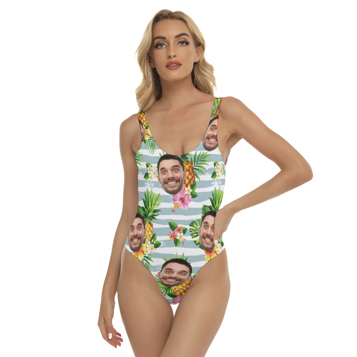 Tropical Pineapples Custom Face Swimsuit For Women - variant image 1