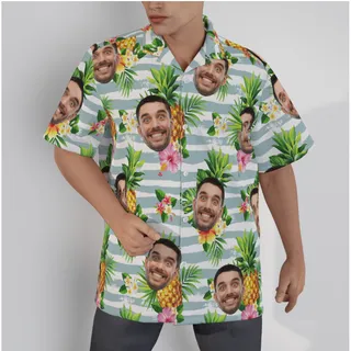 Men's Tropical Pineapple Custom Hawaiian Shirt Face