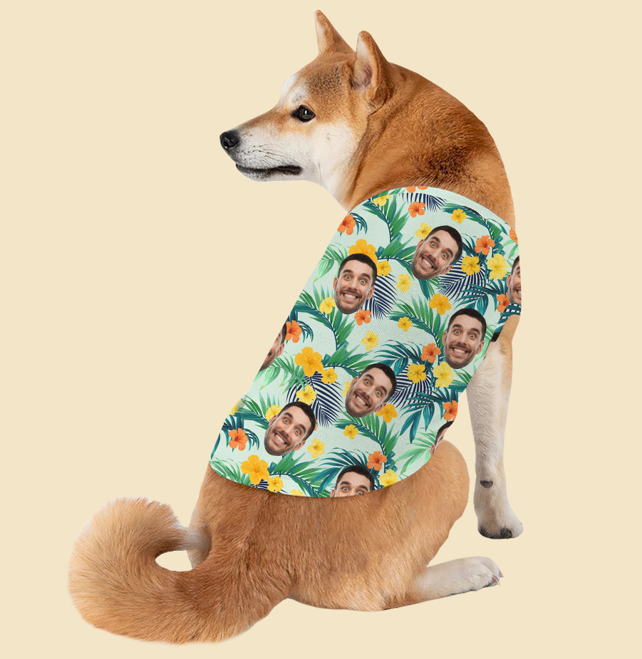 Custom Face Dog Hawaiian Shirt Tank Top - variant image 1