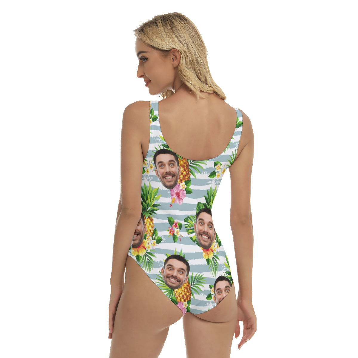 Tropical Pineapples Custom Face Swimsuit For Women