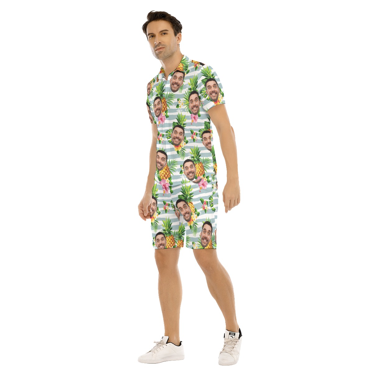 Custom Face Hawaiian Outfits Shirt Shorts For Men