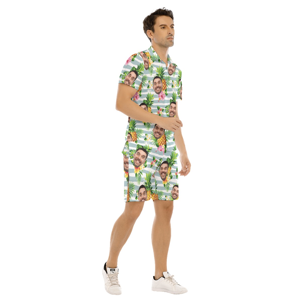 Custom Face Hawaiian Outfits Shirt Shorts For Men