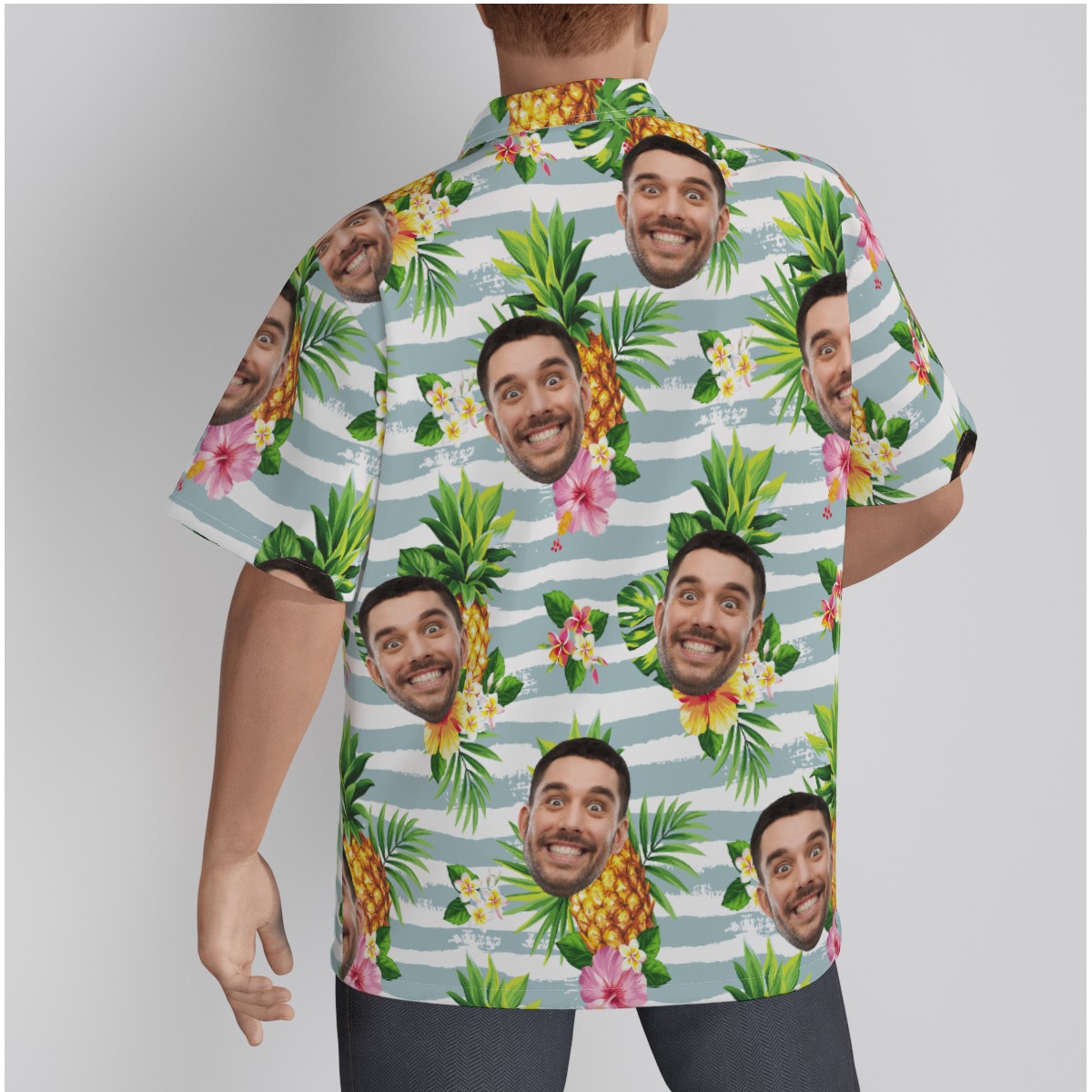 Men's Tropical Pineapple Custom Hawaiian Shirt Face
