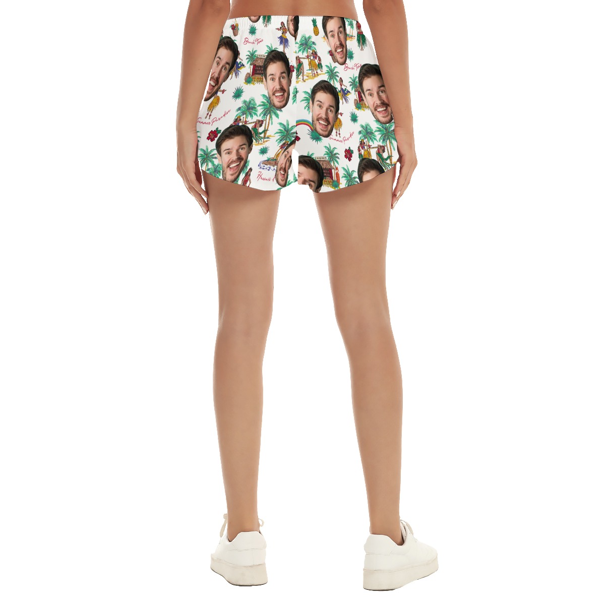Summer Vibes Custom Face Hawaiian Beach Shorts For Women