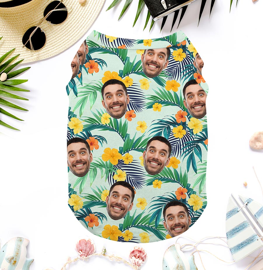 Custom Face Dog Hawaiian Shirt Tank Top