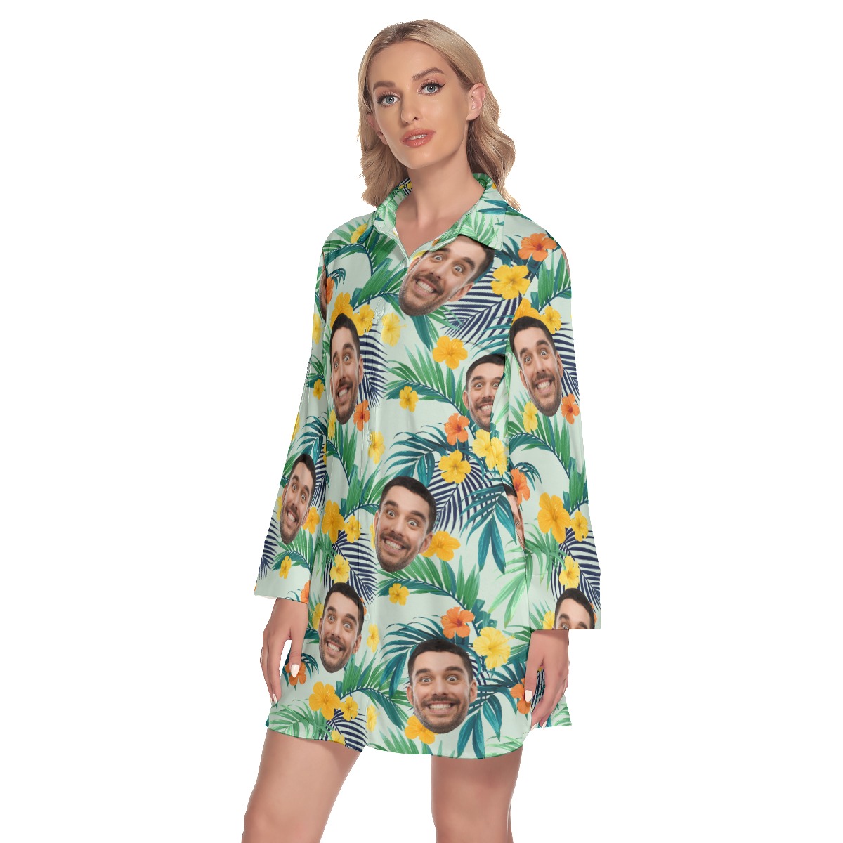 Personalized Custom Face Women's Hawaiian Beach Dress