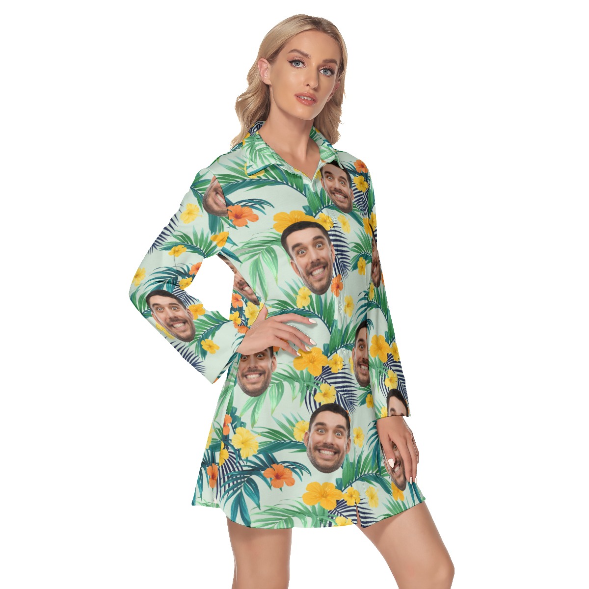 Personalized Custom Face Women's Hawaiian Beach Dress