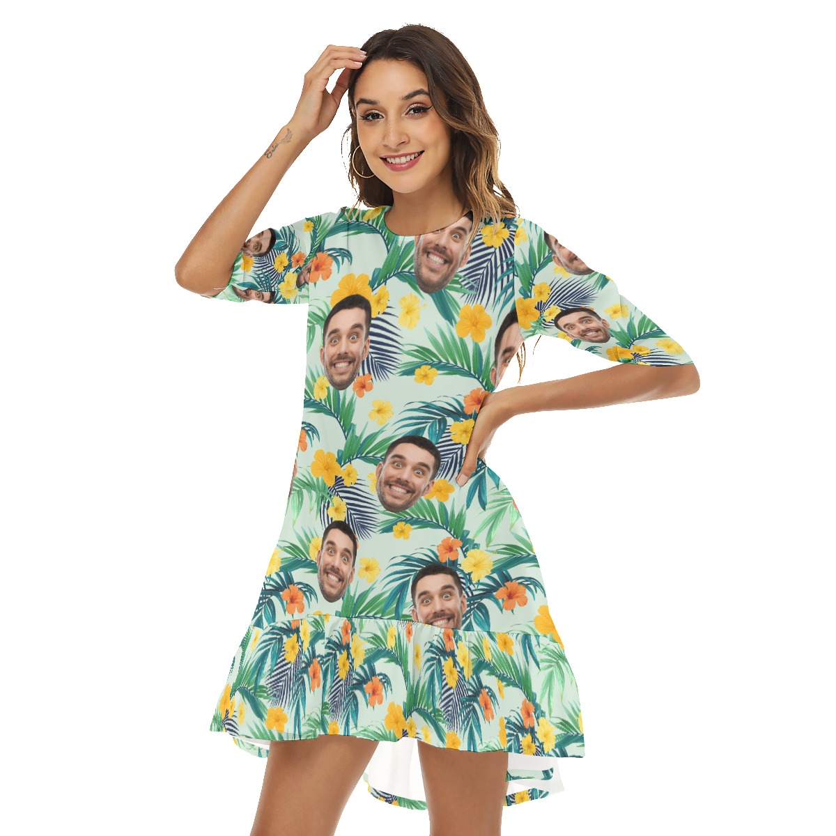 Tropical Hawaiian Dresses For Women Custom Face