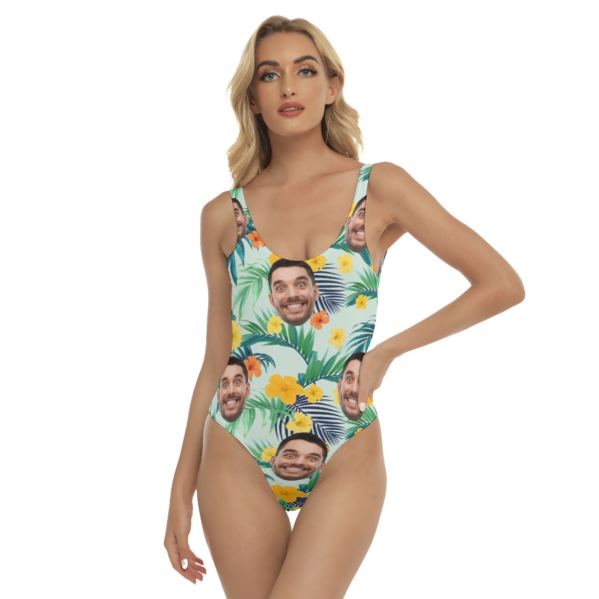 Funny Custom Women's Swimsuit With Faces - variant image 1