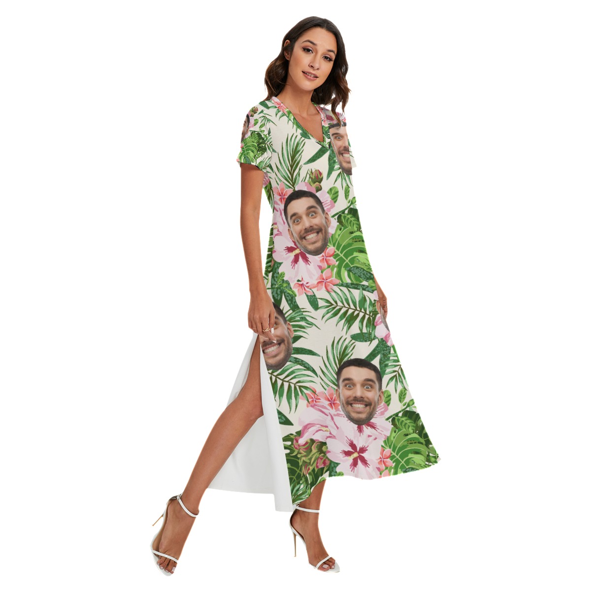 Women's Custom Face Summer Hawaiian Beach Dress - variant image 1