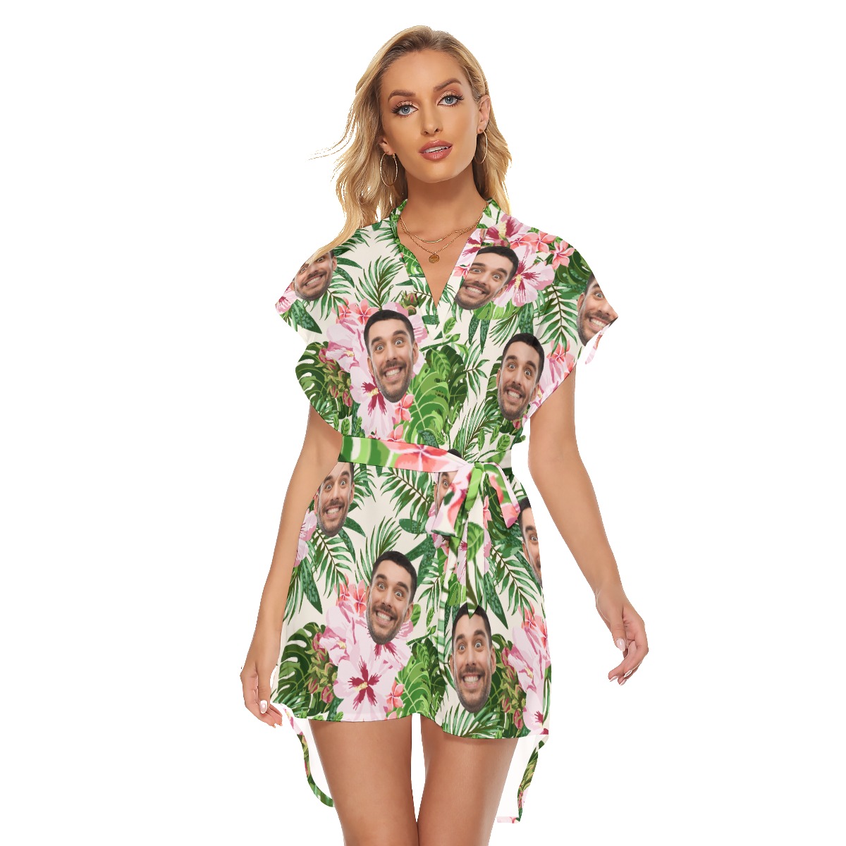 Floral Custom Face Hawaiian Dresses For Women - variant image 1