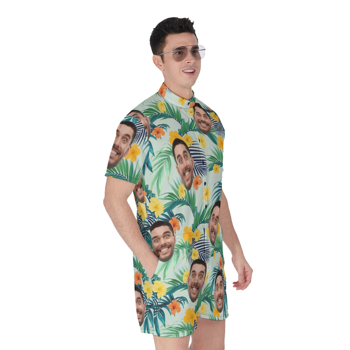 Men's Tropical Romper Custom Face