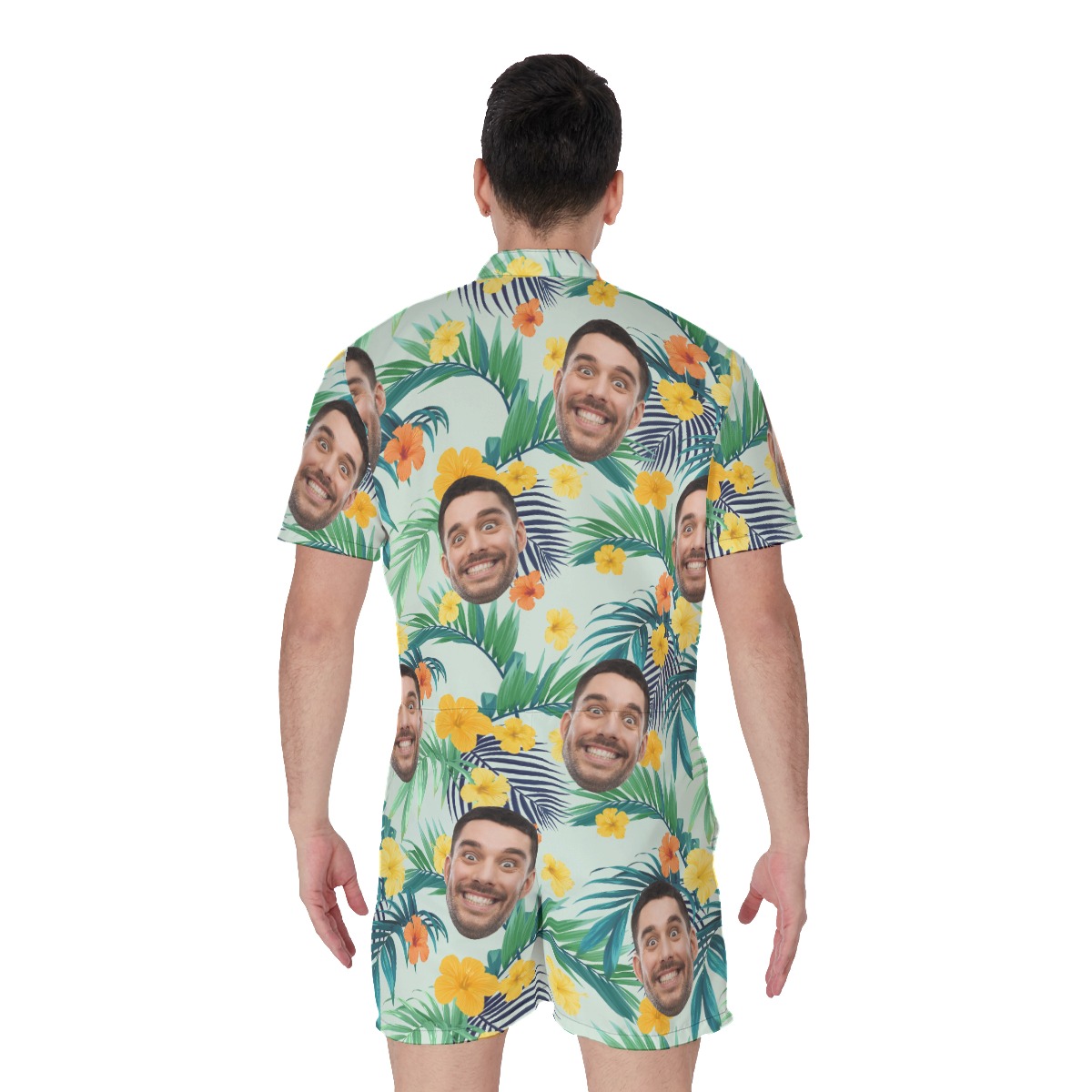Men's Tropical Romper Custom Face