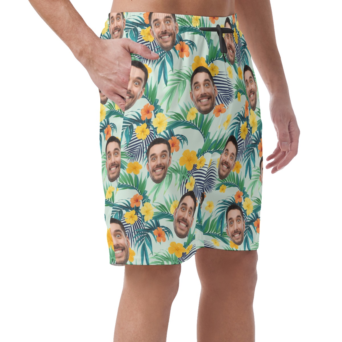 Men's Hawaiian Summer Shorts With Faces Personalized