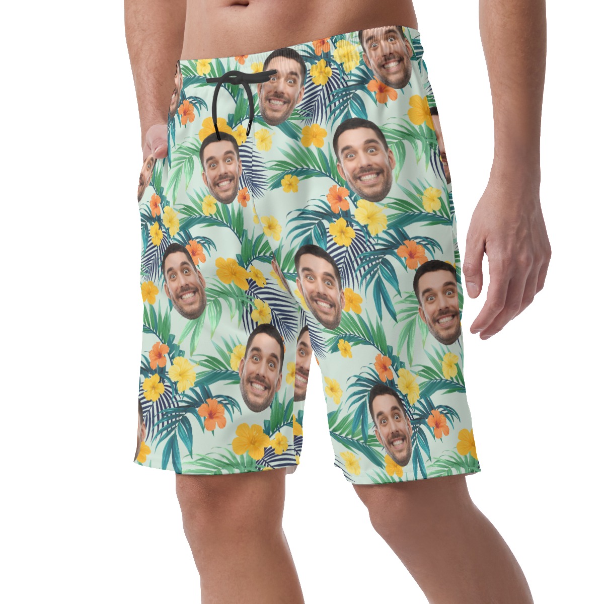 Men's Hawaiian Summer Shorts With Faces Personalized