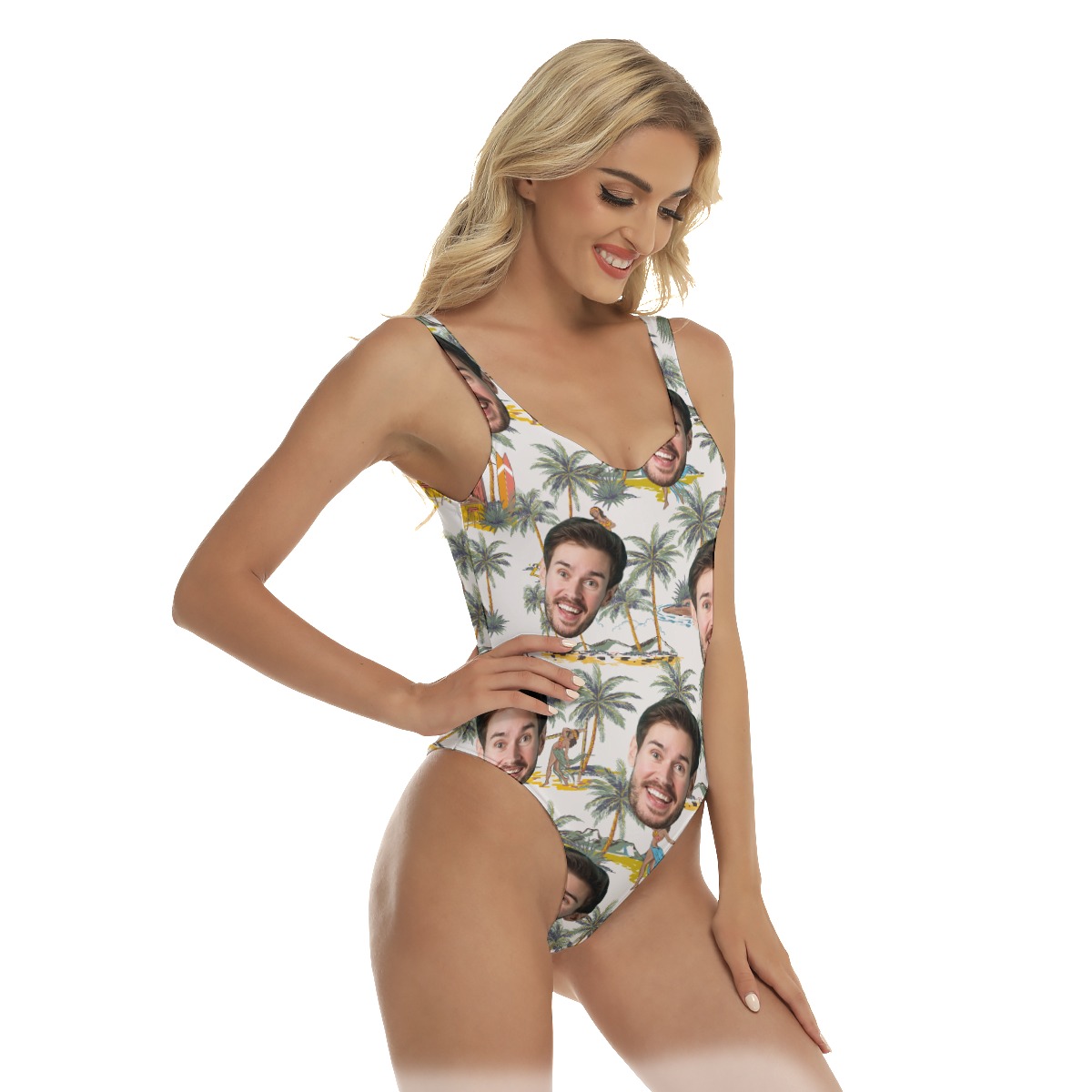 Funny Custom Face Hula Girls Hawaiian Swimsuit