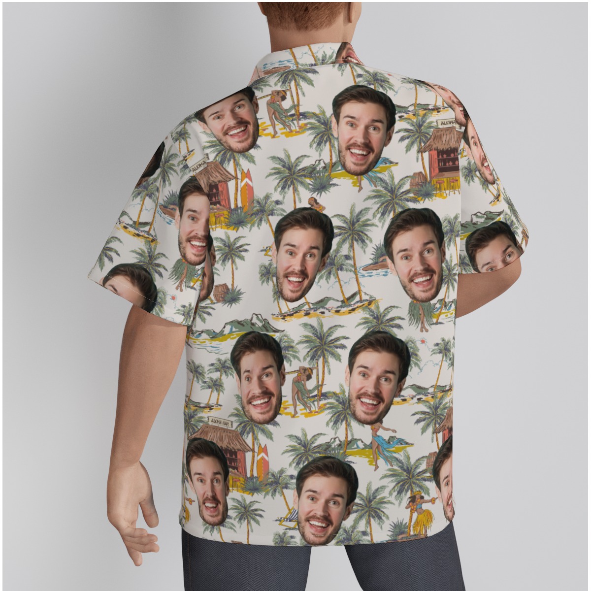Tropical Hula Girls Custom Face Hawaiian Shirt