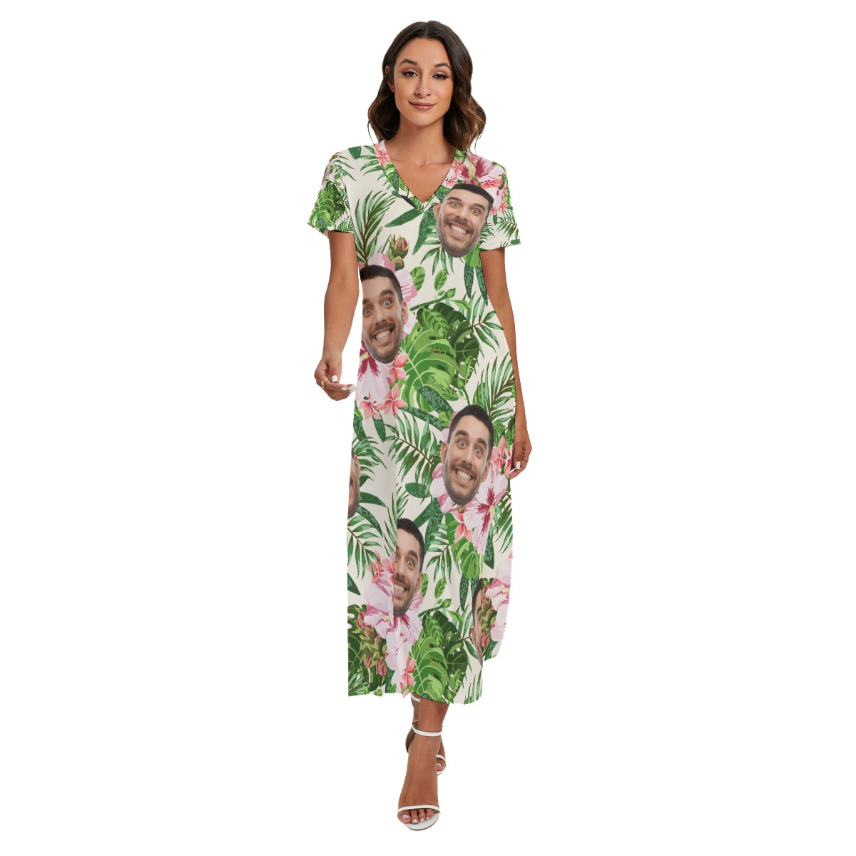 Women's Custom Face Summer Hawaiian Beach Dress