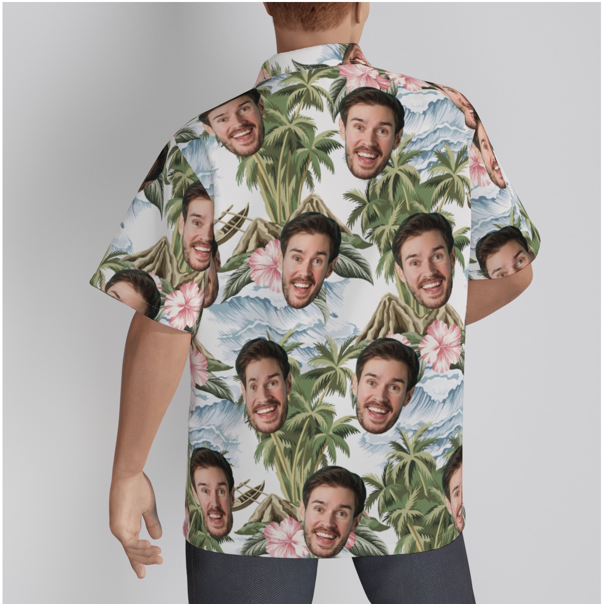 Funny Custom Face Tropical Island Hawaiian Shirt