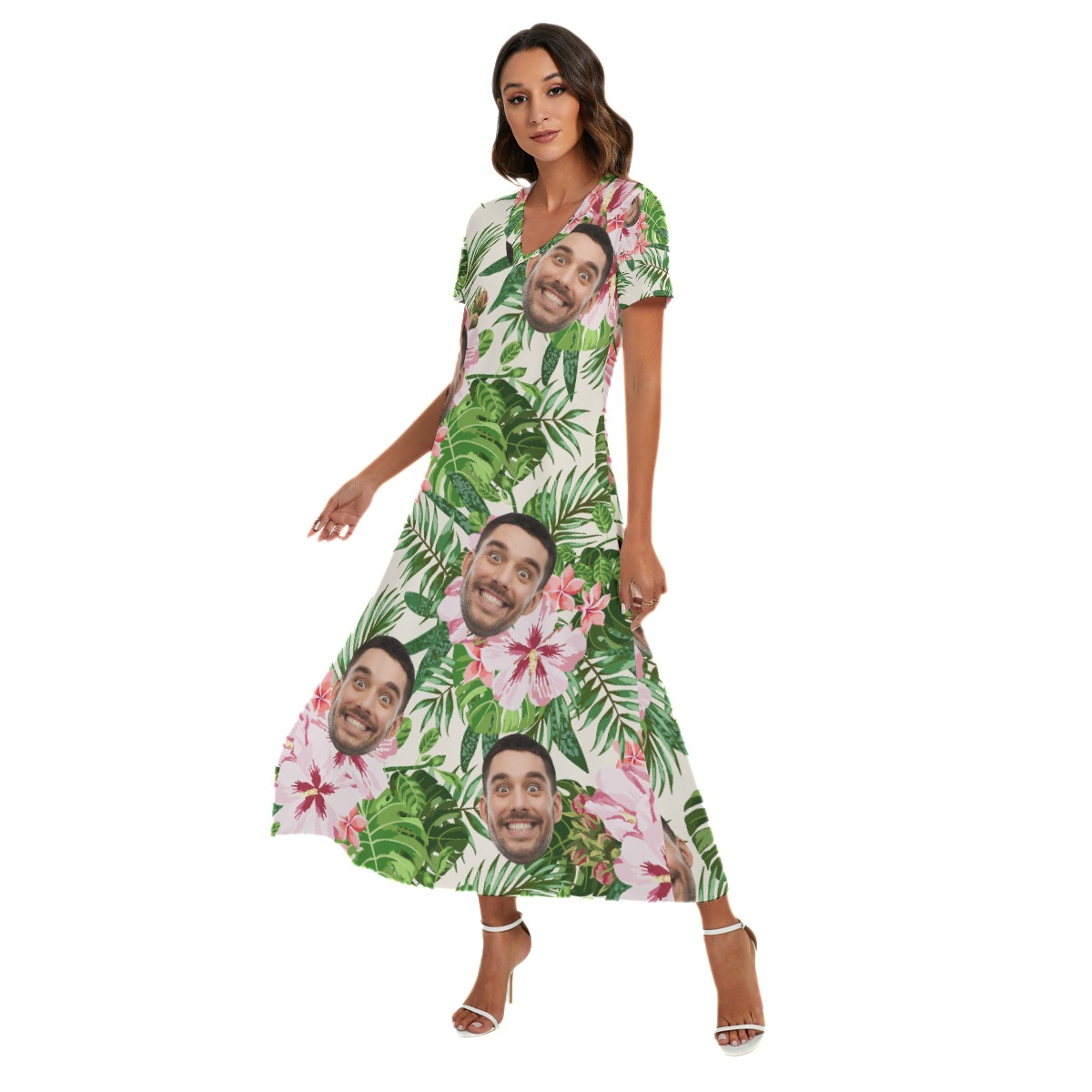 Women's Custom Face Summer Hawaiian Beach Dress
