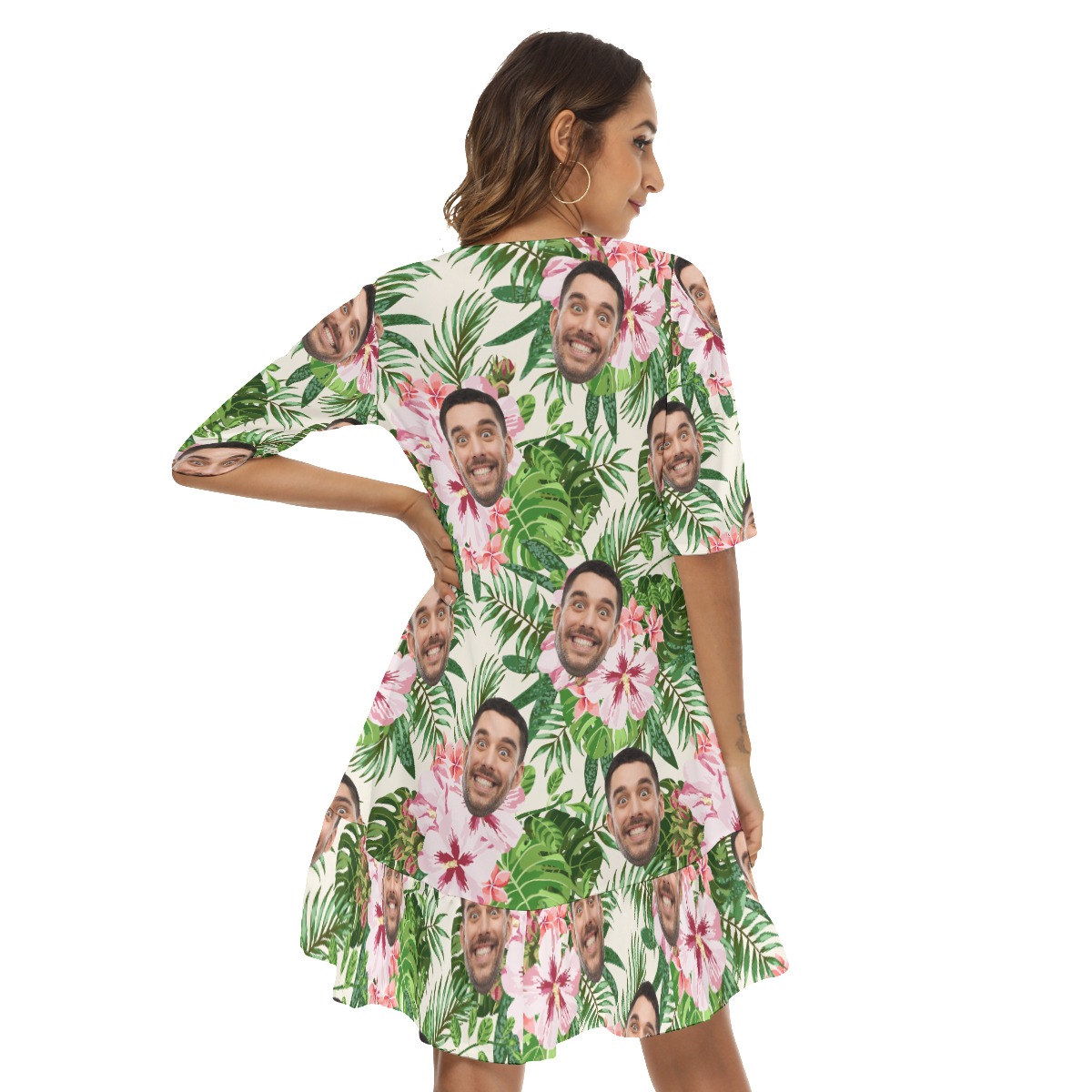 Tropical Custom Face Hawaiian Dress For Women