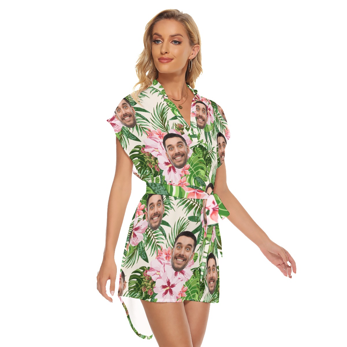 Floral Custom Face Hawaiian Dresses For Women