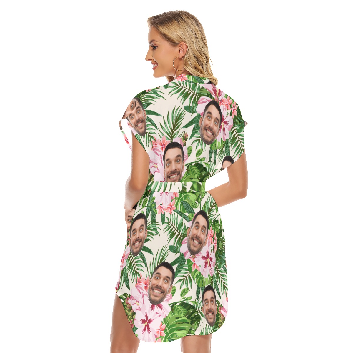 Floral Custom Face Hawaiian Dresses For Women