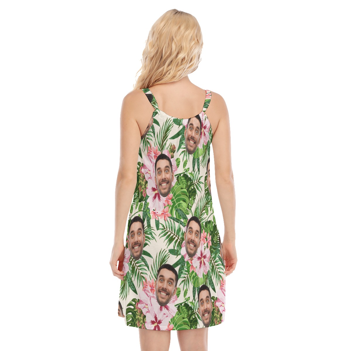 Floral Custom Face Hawaiian Dress For Girls