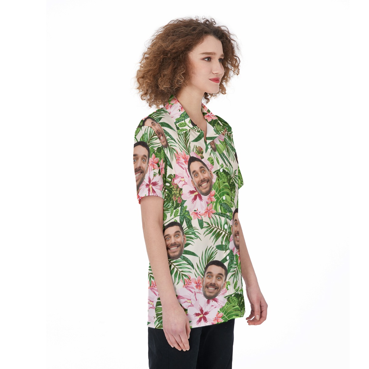 Women's Tropical Custom Hawaiian Shirt With Face