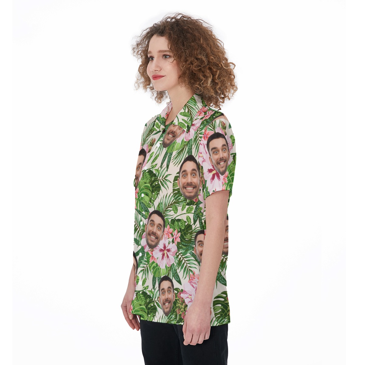 Women's Tropical Custom Hawaiian Shirt With Face