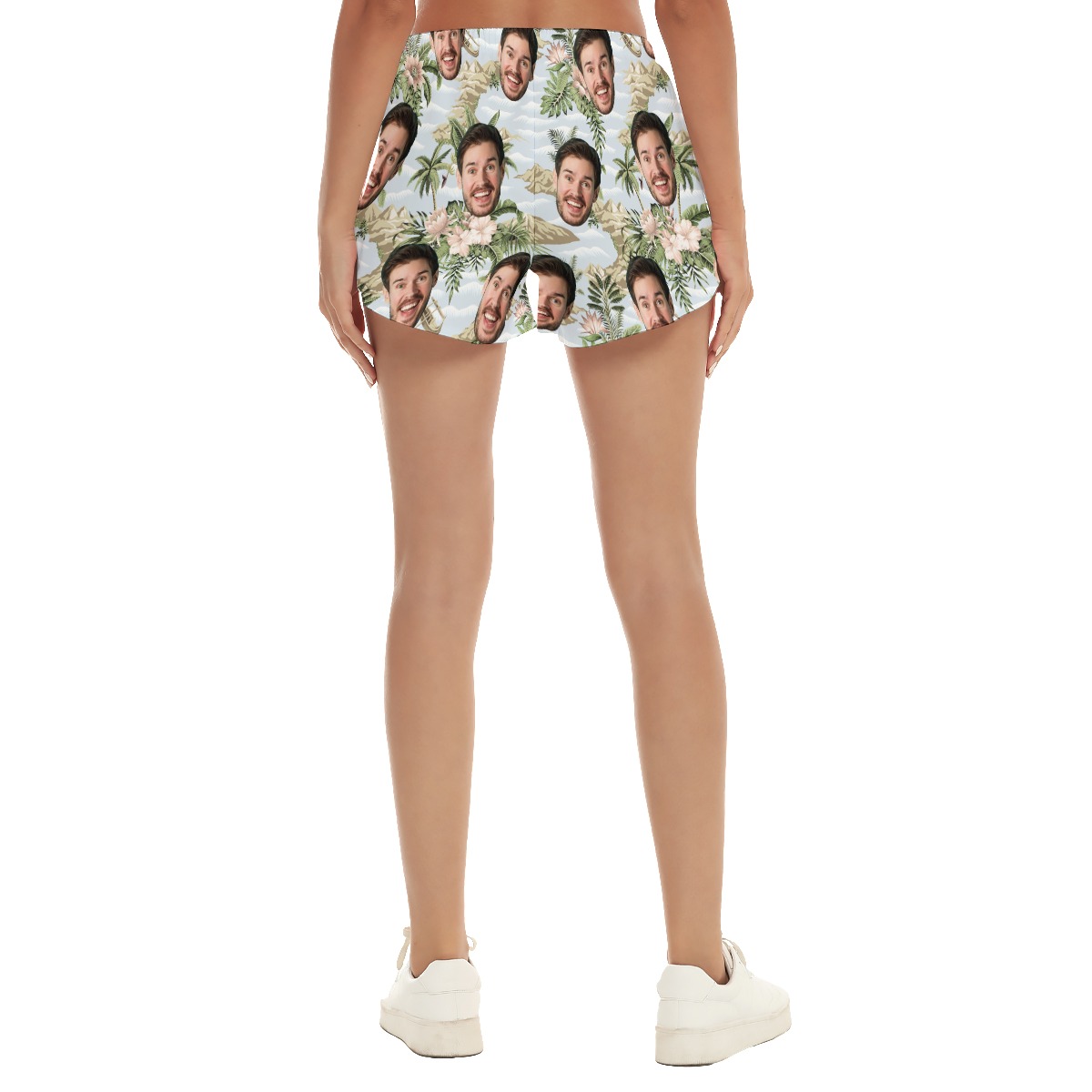 Tropical Botanical Island Custom Face Hawaiian Summer Shorts For Women