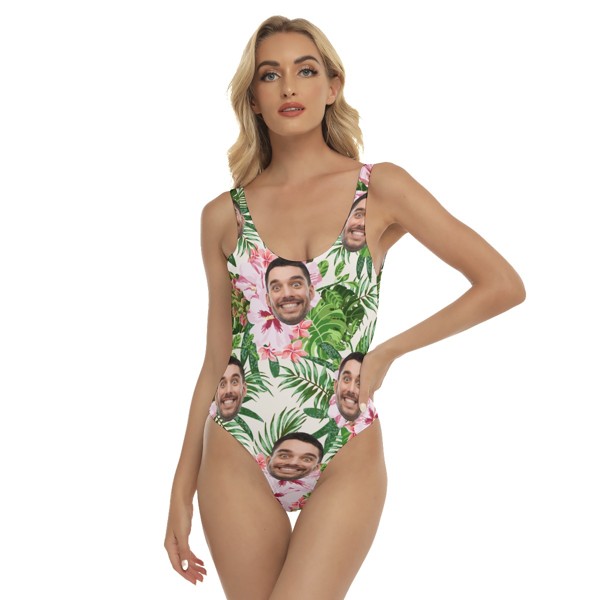 Custom Face Swimsuit Floral Hawaiian Outfits For Women - variant image 1