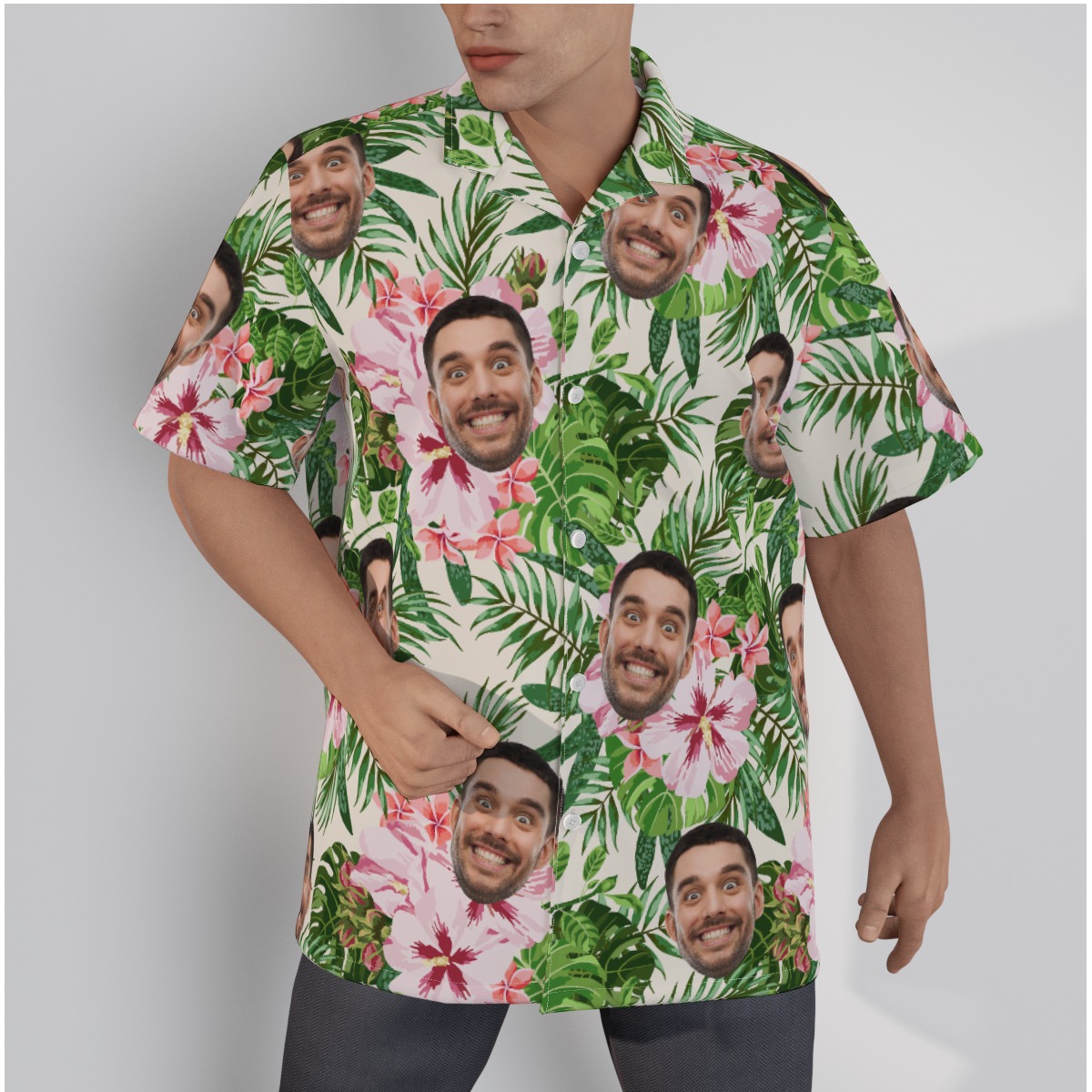 Custom Face Floral Aloha Shirt - variant image 1