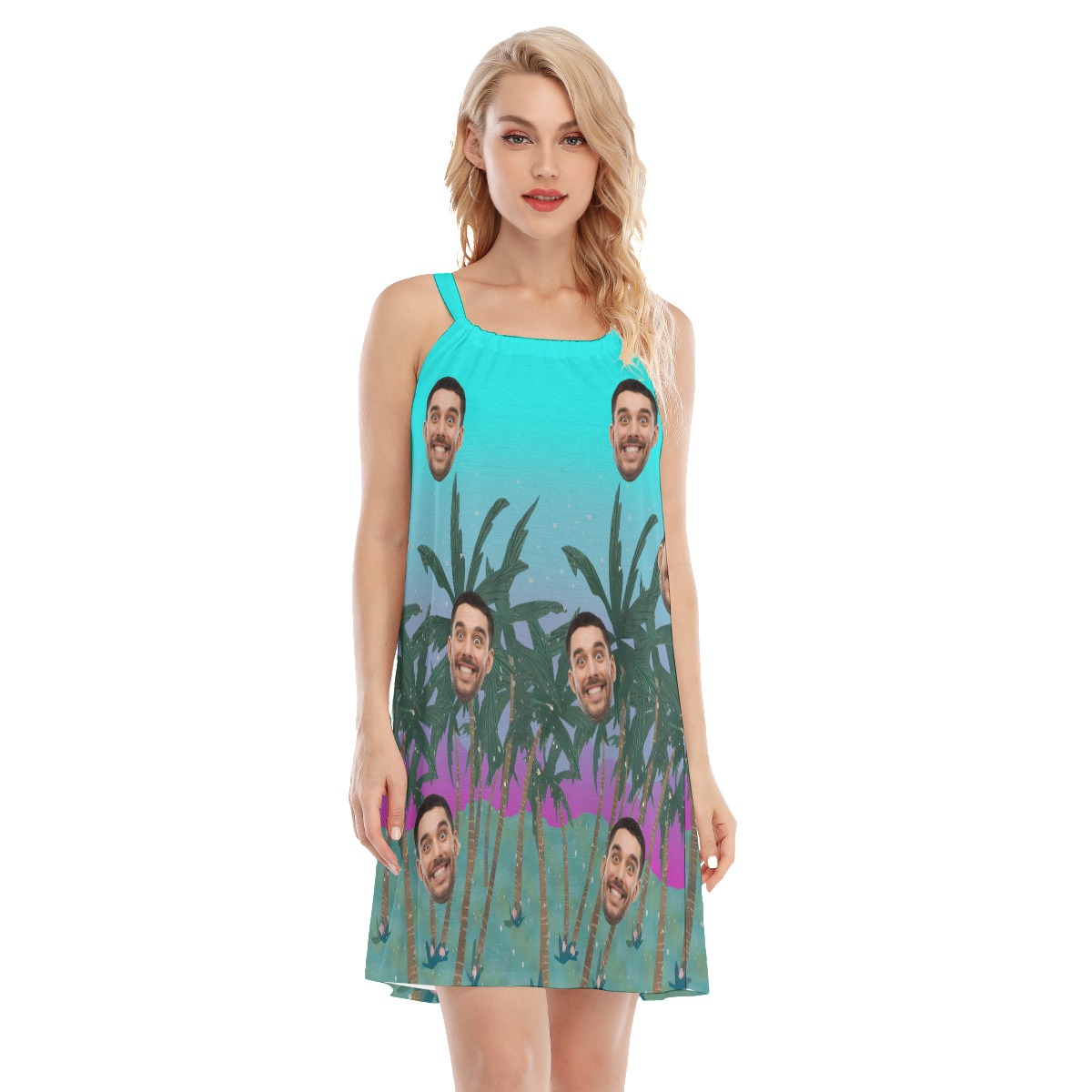 Women's Custom Face Aloha Cami Dress - variant image 1