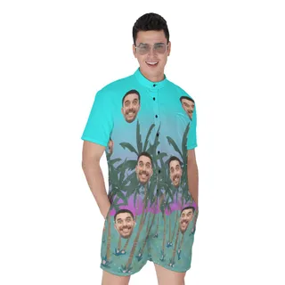 Tropical Romper Custom Face For Men