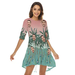 Women's Summer Beach Dresses With Custom Face