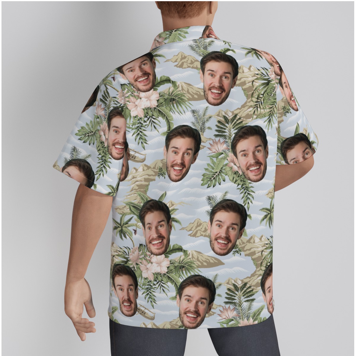 Tropical Botanical Island Custom Face Hawaiian Shirt For Men