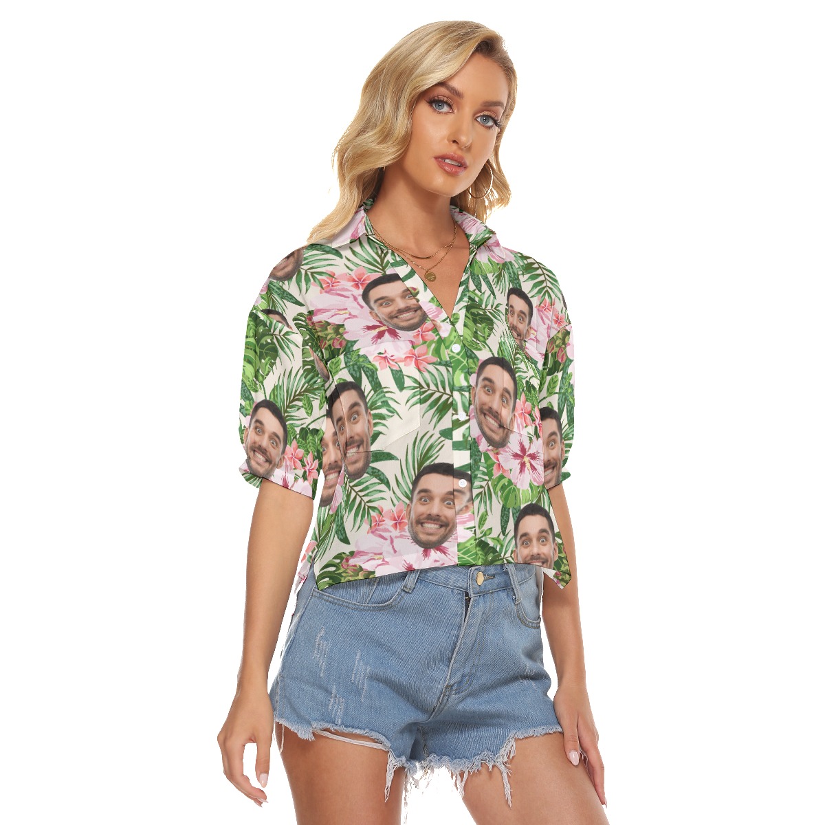 Floral Custom Hawaiian Shirt With Multiple Faces