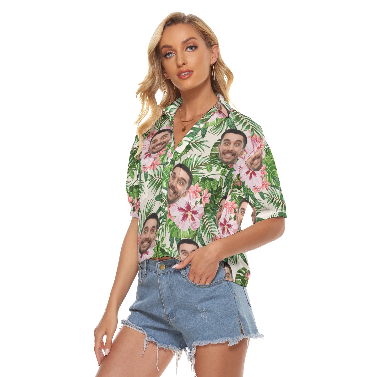 Floral Custom Hawaiian Shirt With Multiple Faces