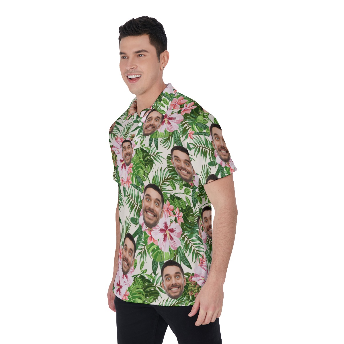 Men's Custom Face Hawaiian Polo Shirt