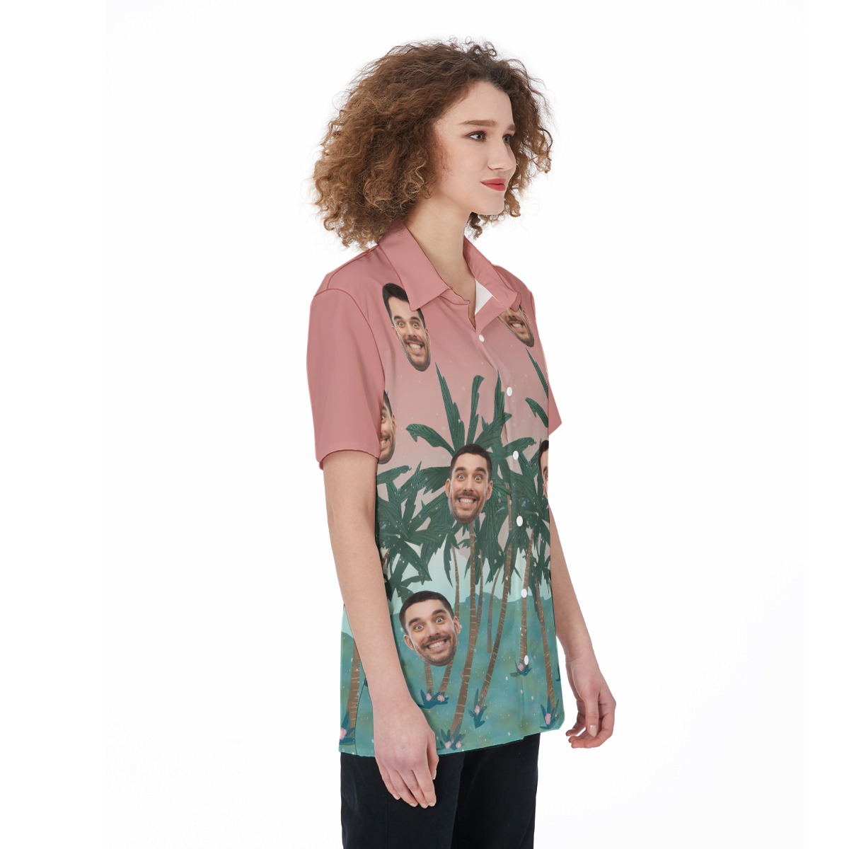 Women's Funny Custom Face Hawaiian Shirt