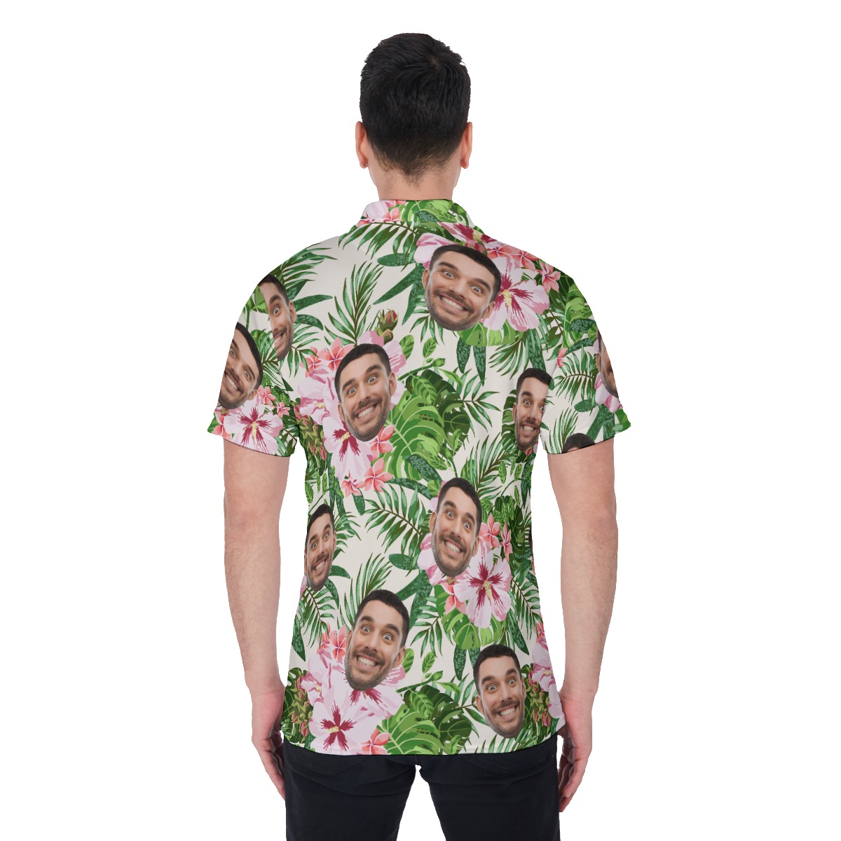 Men's Custom Face Hawaiian Polo Shirt